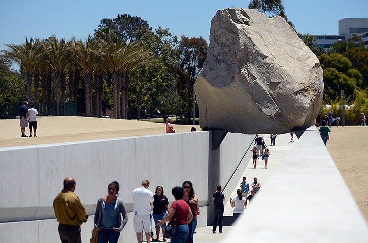 Artist Michael Heizer's boulder, California
